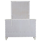 Sandy Beach Cream White 11-Drawer Dresser With Mirror