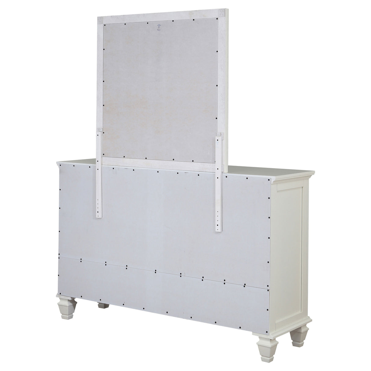 Sandy Beach Cream White 11-Drawer Dresser With Mirror