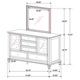 Sandy Beach Cream White 11-Drawer Dresser With Mirror