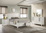 Sandy Beach Cream White 4-Piece Eastern King Bedroom Set