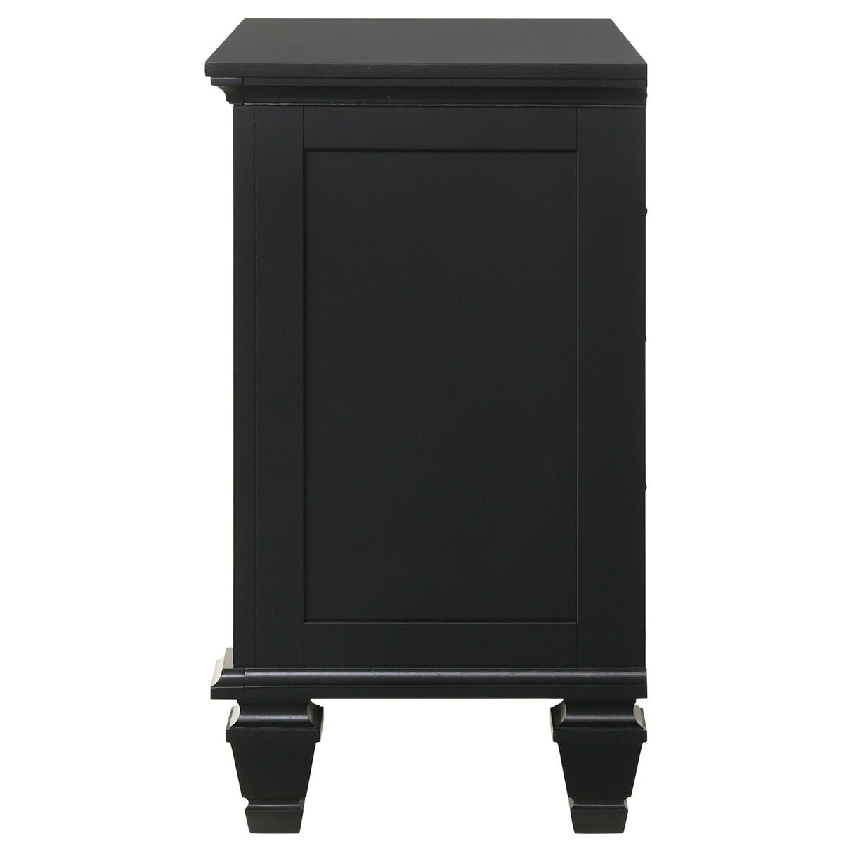 Sandy Beach 3-Drawer Nightstand Black