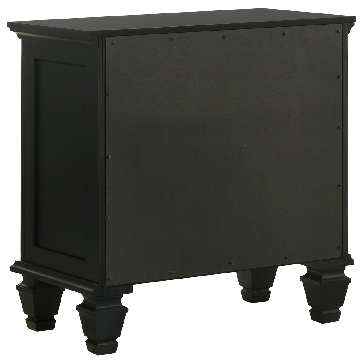 Sandy Beach 3-Drawer Nightstand Black