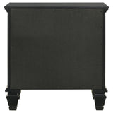 Sandy Beach 3-Drawer Nightstand Black