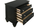 Sandy Beach 3-Drawer Nightstand Black