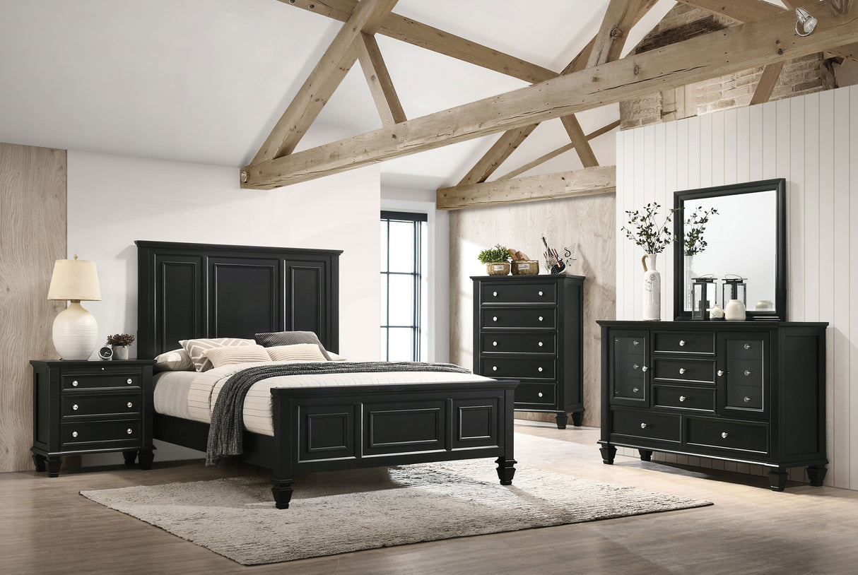 Sandy Beach 3-Drawer Nightstand Black