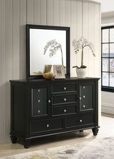 Sandy Beach Black 11-Drawer Dresser With Mirror