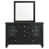 Sandy Beach Black 11-Drawer Dresser With Mirror