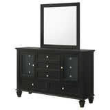 Sandy Beach Black 11-Drawer Dresser With Mirror