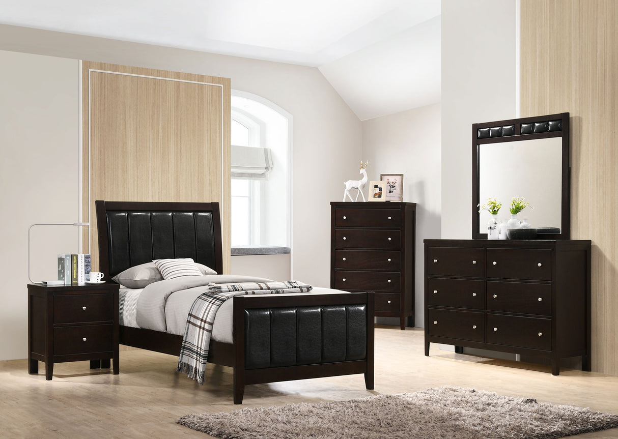 Carlton Cappuccino 4-Piece Twin Bedroom Set