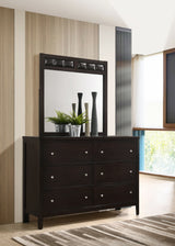 Carlton Cappuccino 6-Drawer Dresser With Mirror