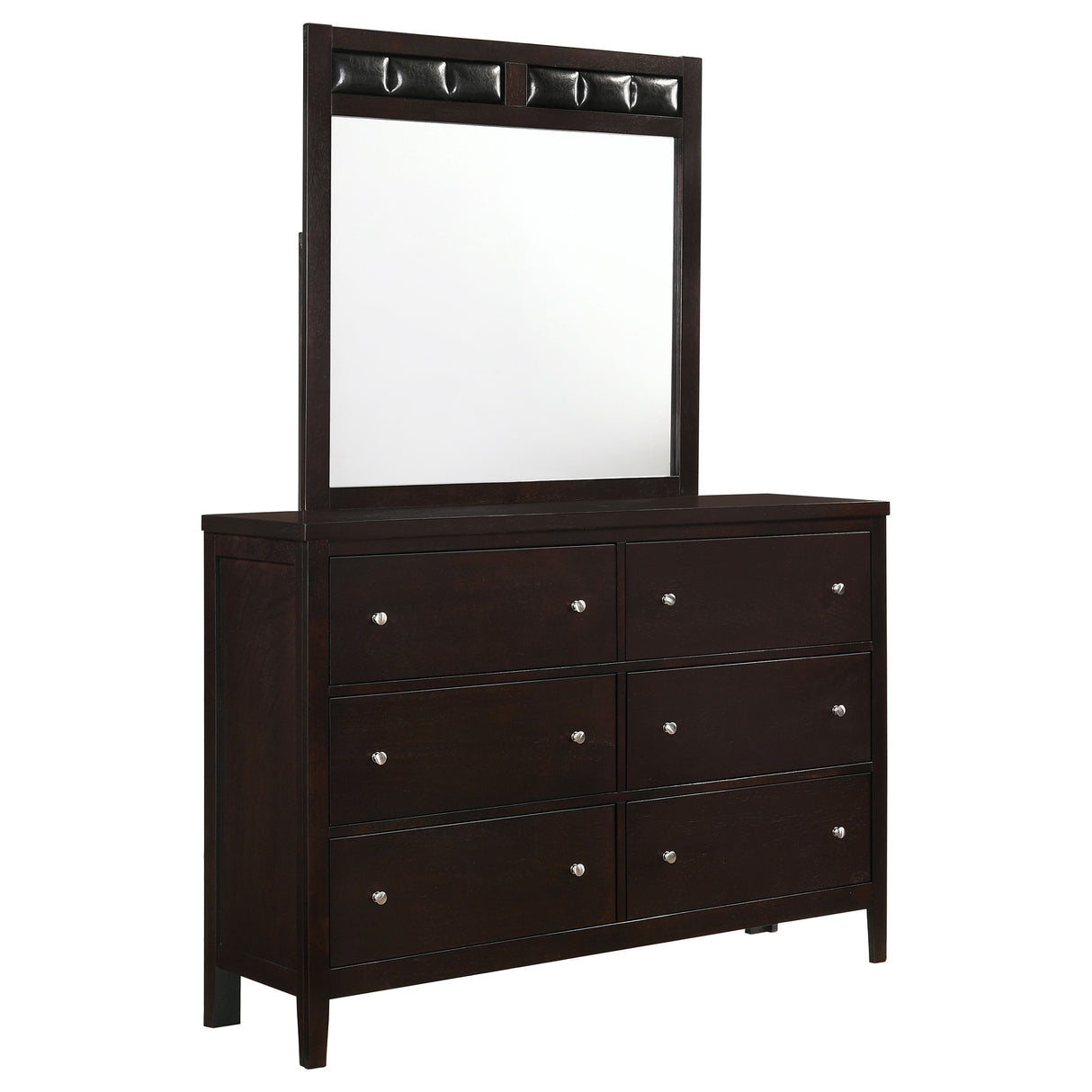 Carlton Cappuccino 6-Drawer Dresser With Mirror