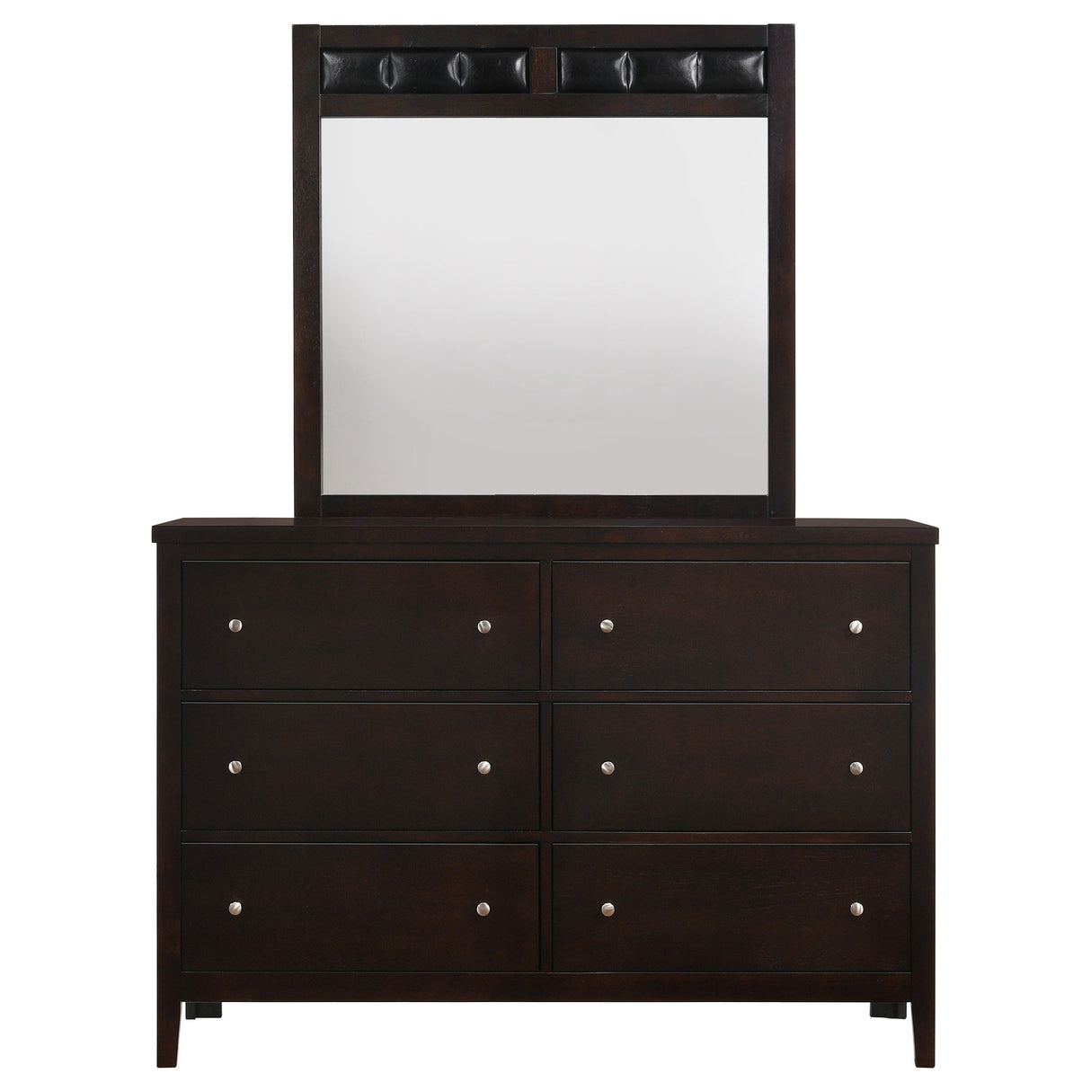 Carlton Cappuccino 6-Drawer Dresser With Mirror