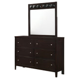 Carlton Cappuccino 6-Drawer Dresser With Mirror