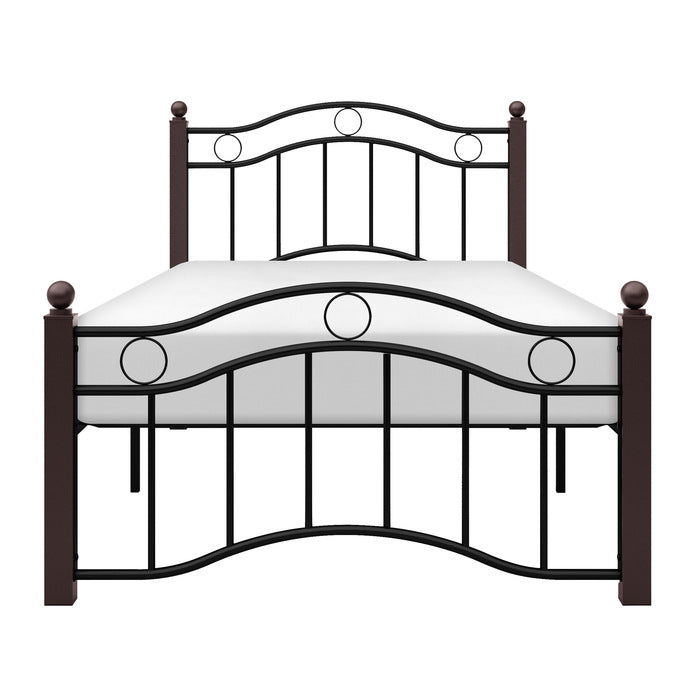 Averny Black/Brown Twin Metal Platfom Bed