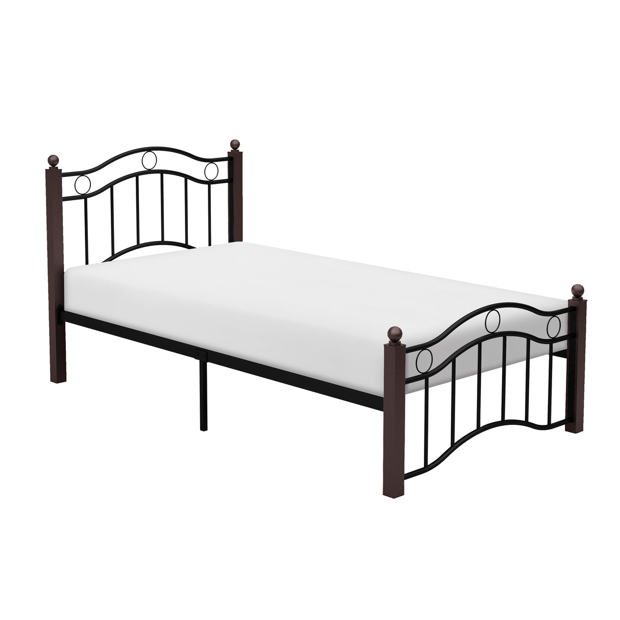 Averny Black/Brown Twin Metal Platfom Bed