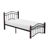 Averny Black/Brown Twin Metal Platfom Bed