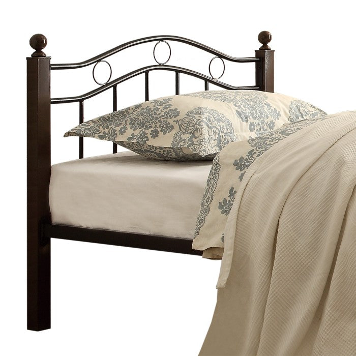 Averny Black/Brown Twin Metal Platfom Bed