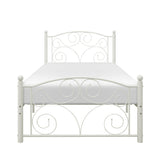 Pallina White Twin Metal Platfom Bed