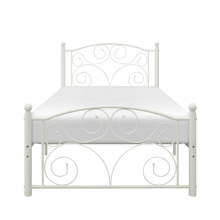 Pallina White Twin Metal Platfom Bed