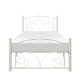 Pallina White Twin Metal Platfom Bed