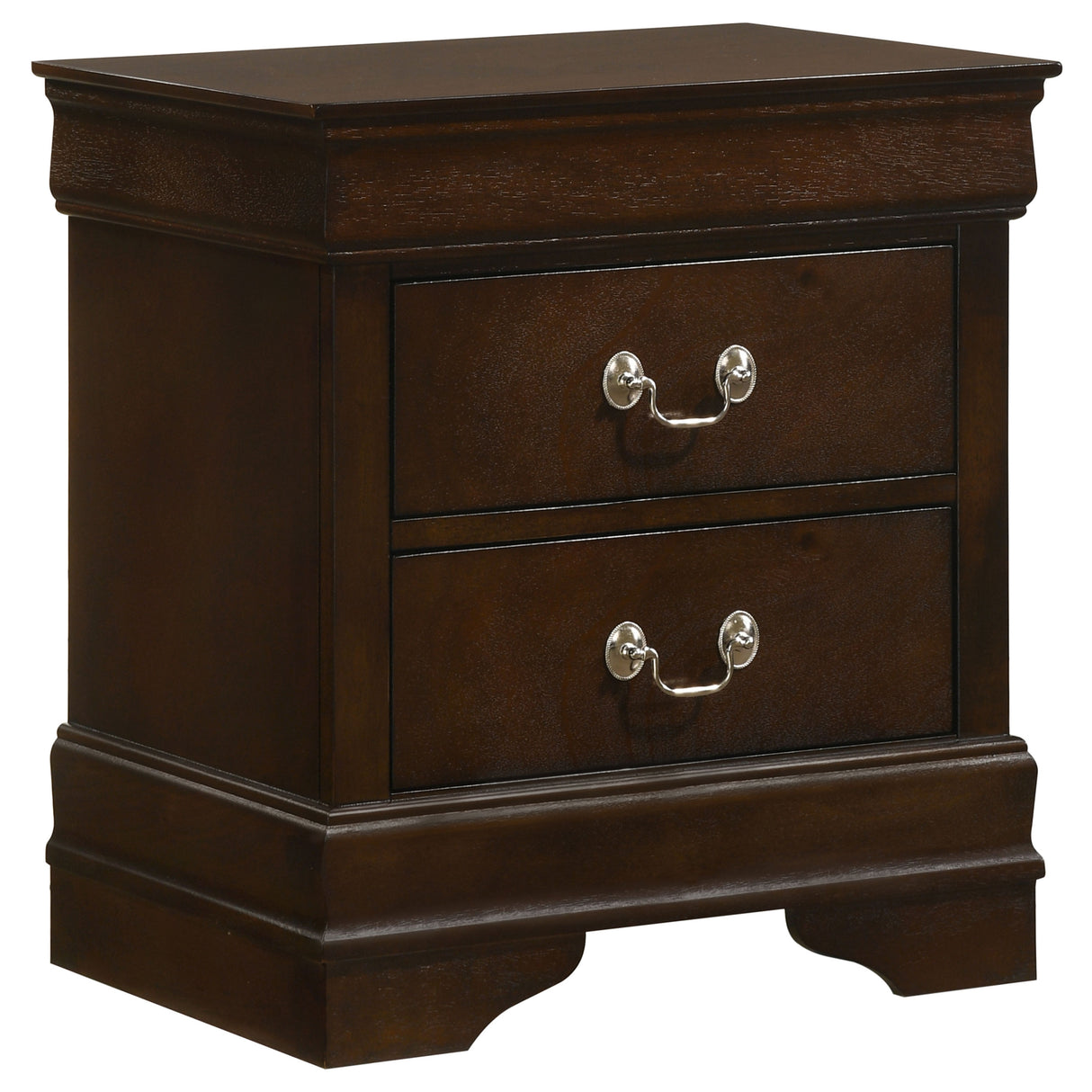 Louis Philippe 2-Drawer Nightstand Cappuccino