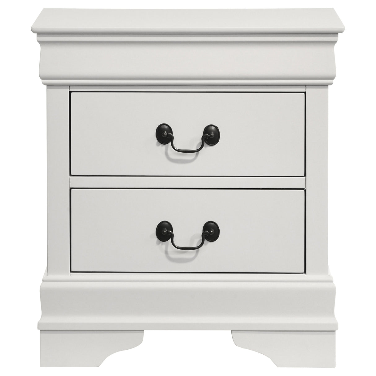 Louis Philippe 2-drawer Nightstand Bedside Table White