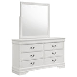 Louis Philippe White 6-Drawer Dresser And Mirror