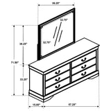 Louis Philippe White 6-Drawer Dresser And Mirror