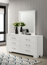 Jessica Snow White 6-Drawer Dresser With Mirror Cream