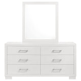 Jessica Snow White 6-Drawer Dresser With Mirror Cream