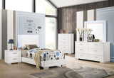 Felicity White High Gloss 5-Piece Twin Bedroom Set