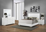 Felicity White High Gloss 4-Piece Eastern King Bedroom Set