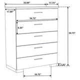 Felicity White High Gloss 6-Piece California King Bedroom Set