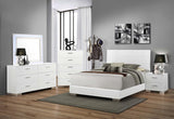 Felicity White High Gloss 5-Piece Queen Bedroom Set