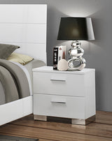 Felicity 2-Drawer Nightstand Glossy White