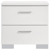 Felicity 2-Drawer Nightstand Glossy White