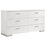 Felicity 6-Drawer Dresser Glossy White