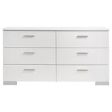 Felicity 6-Drawer Dresser Glossy White