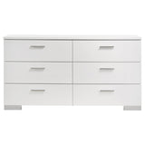 Felicity 6-Drawer Dresser Glossy White