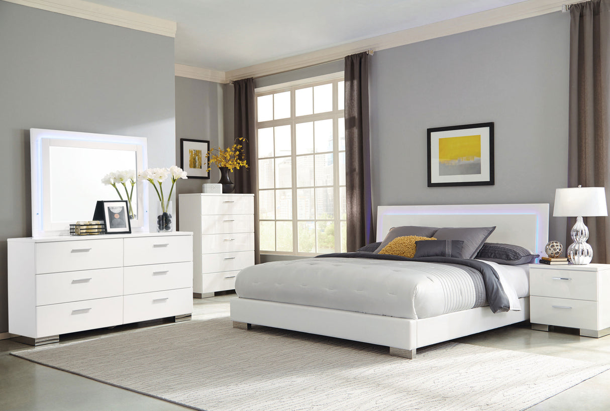 Felicity 6-Drawer Dresser Glossy White