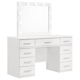 Felicity White High Gloss 9-Drawer Vanity Table Lighted Mirror Glossy