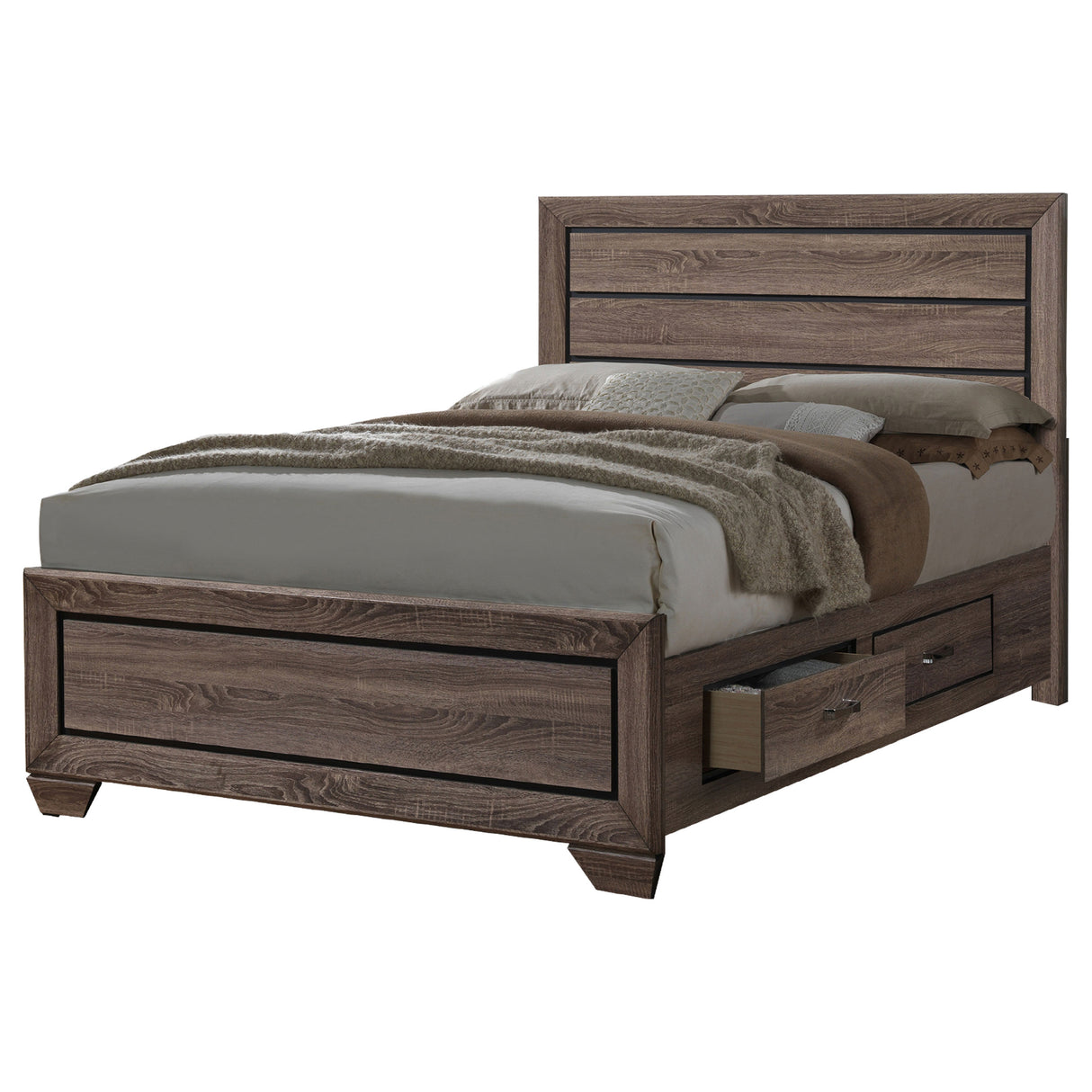 Kauffman Washed Taupe 4-Piece California King Bedroom Set