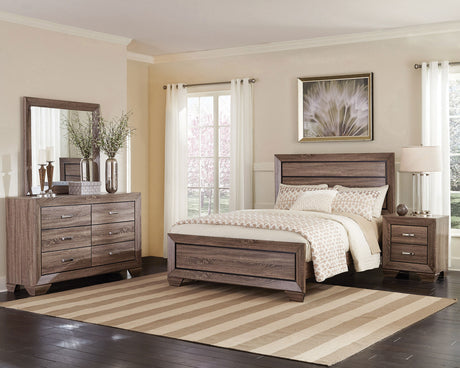 Kauffman Washed Taupe 4-Piece Queen Bedroom Set