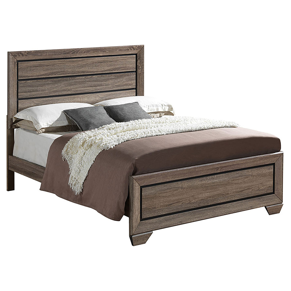 Kauffman Washed Taupe 5-Piece Queen Bedroom Set