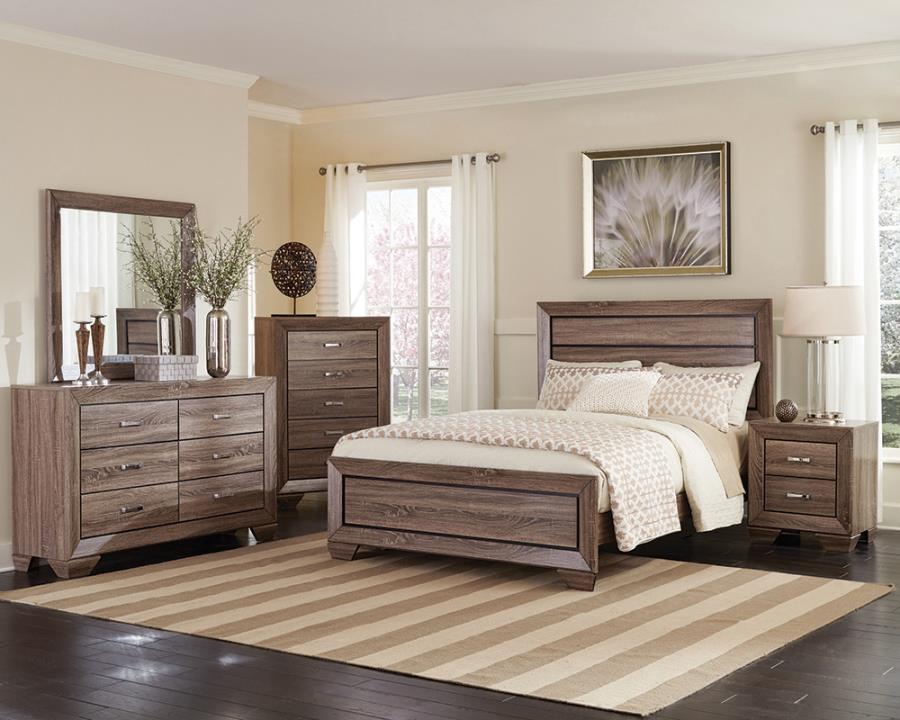 Kauffman Washed Taupe 5-Piece Queen Bedroom Set