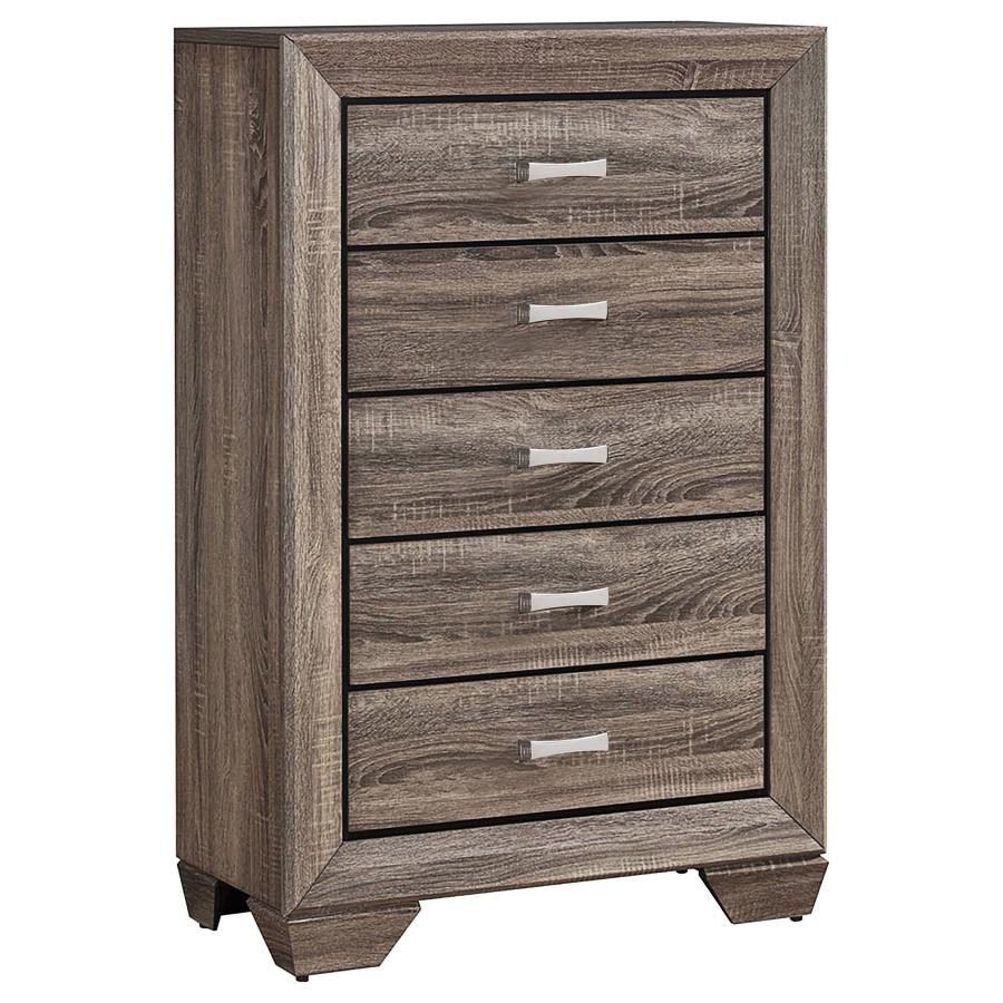 Kauffman 5-Drawer Chest Washed Taupe