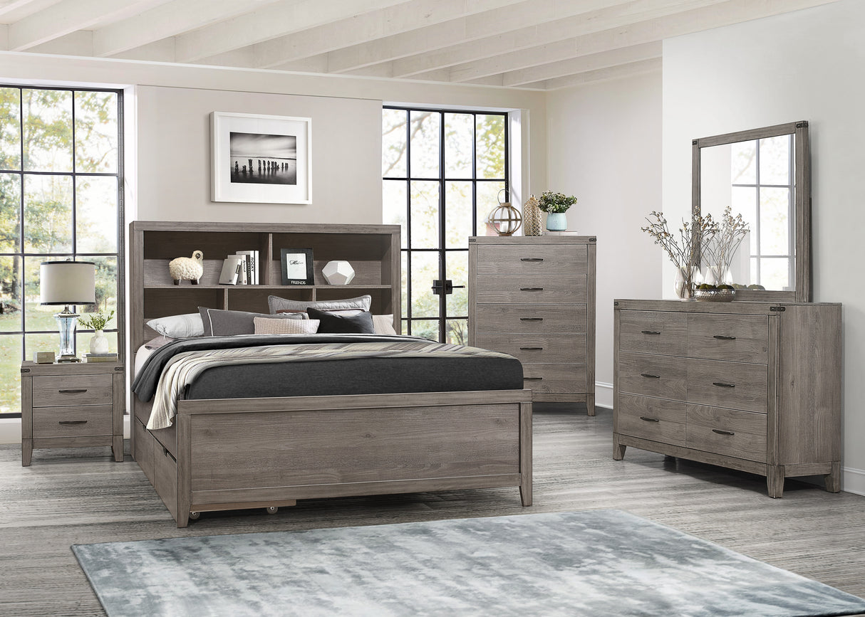 Woodrow Brownish Gray Queen Platform Bed