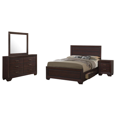 Kauffman Dark Cocoa 4-Piece Eastern King Bedroom Set