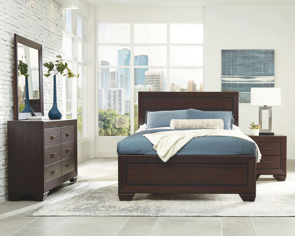 Kauffman Dark Cocoa 4-Piece Eastern King Bedroom Set