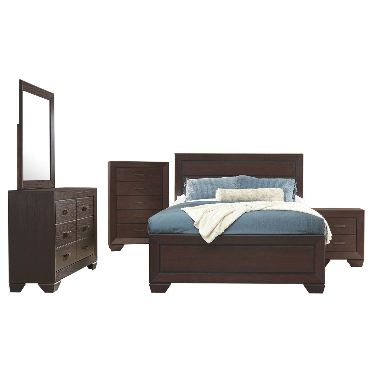 Kauffman Dark Cocoa 5-Piece Eastern King Bedroom Set